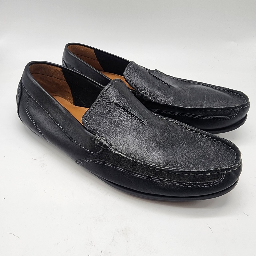 Clarks Collection Driver Loafers Men's 11M Black Leather Slip On Casual Shoes